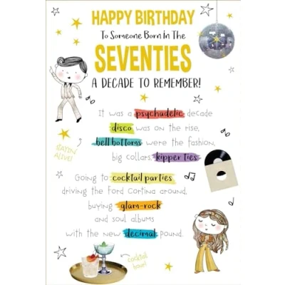Image of Someone Born in The SEVENTIES 70&#039;s A Decade To Remember 1970 1979 Birthday Greeting Card Blast From Past (Seventies 70s)