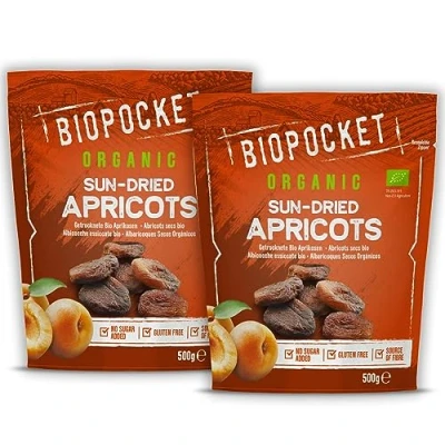 Image of Biopocket Organic Dried Apricots, 2 x 500 g