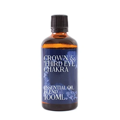 Image of Mystix London Crown Third Eye Chakra Pure &amp; Natural Essential Oil Blend 100ml for Diffusers, Aromatherapy Massage Blends Perfect as a Gift Vegan, GMO Free