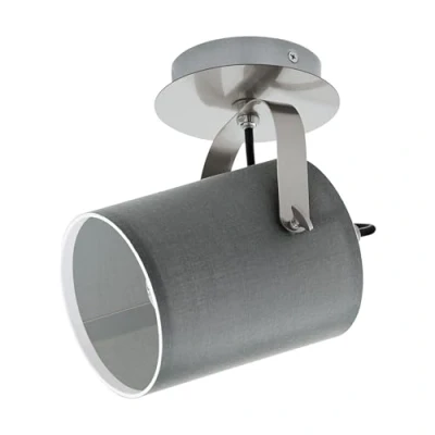 Image of EGLO Villabate ceiling lamp, grey fabric lampshade