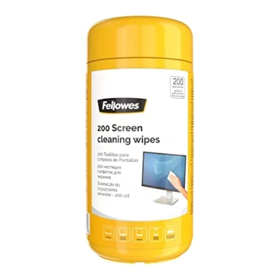 Image of Fellowes 200 Screen Wipes Tub for Home and Office Monitor/Laptop/iPad/Mobile Phone/Tablet Cleaning Multi Pack of 6 Amazon Exclusive