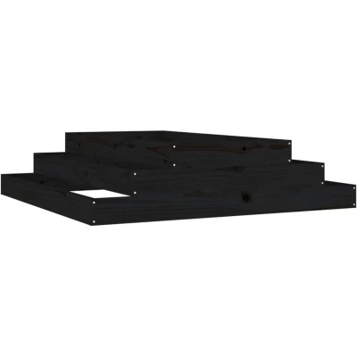 Image of vidaXL Planter Black 110x110x27 cm Solid Wood Pine