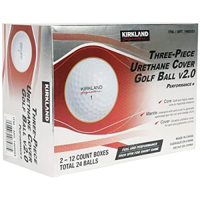 Image of KIRKLAND SIGNATURE Three Piece Urethane Cover Golf Ball v2.0 Performance + Total of 24 Balls