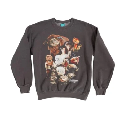 Image of Labyrinth Characters Vintage Wash Charcoal Sweater