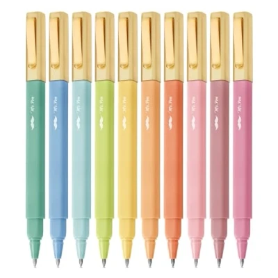 Image of Mr. Pen Aesthetic Ballpoint Pens, Assorted Colors, Fast Dry No Smear &amp; Bleed Through, 0.7mm Fine Tip Pens (10 Pack)