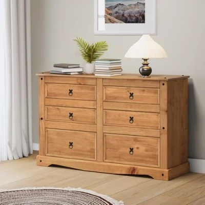 Image of Mercers Furniture Corona 3+3 Low Wide Chest Sideboard