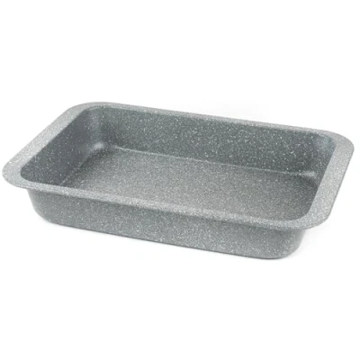 Image of Salter BW02774G Marblestone Roasting Tin 36cm Non Stick Roaster, Lightweight Carbon Steel, Easy Wipe Clean, High Side Rectangular Tray, Oven Safe to 220C, PFOA Free, Deep Baking Pan