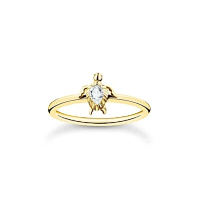 Image of THOMAS SABO ring turtle gold plated silver TR2401 414 14 58