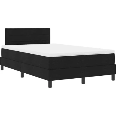 Image of Box Spring Bed with Mattress Black 120x200 cm Fabric Vidaxl