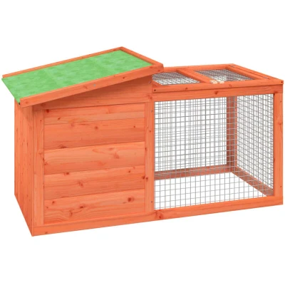 Image of vidaXL Rabbit Hutch Brown 100.5x54x55 cm Solid Wood Pine