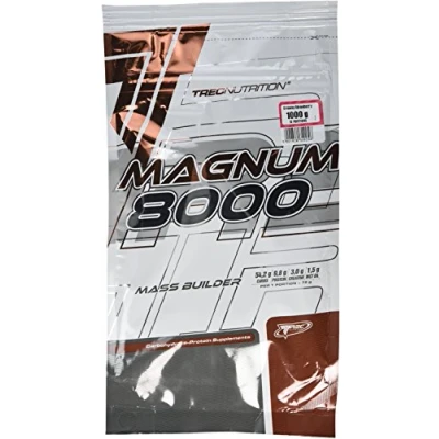 Image of TREC Nutrition Magnum 8000 Strawberry Flavour Advanced Muscle Building Supplement with Complete Proteins, Carbs, MCT Oil, and Creatine Monohydrate Enhances Physical Performance 1kg