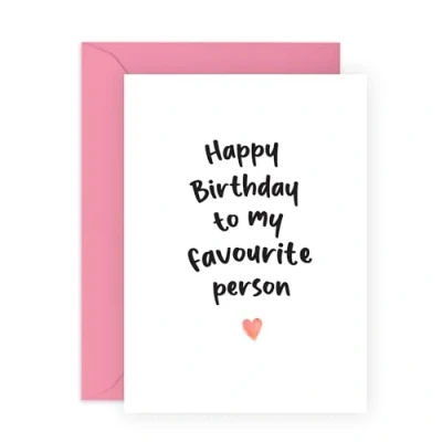 Image of Central 23 Sweet Birthday Card For Men Women Happy To My Favourite Person Girlfriend Boyfriend Cute Greeting Husband And Wife Comes With Fun Stickers