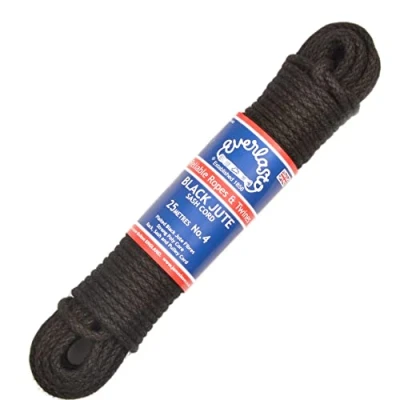 Image of Everlasto Plaited Black Jute Sash Cord (No.3 5MM) Various Lengths (50M)