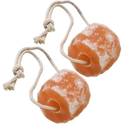 Image of Natural Himalayan Salt Lick 1 2KG To 2 3KG On Rope for Horse, Deer, Goat, and Livestock Animals Block 2Pcs (2 3KG)