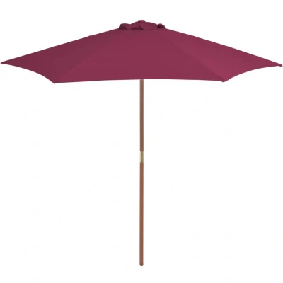 Image of vidaXL Garden Parasol with Wooden Pole 270 cm Bordeaux Red