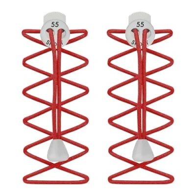 Image of 55 Sport Elastic Lock Shoelaces For Running &amp; Triathlon, Red White