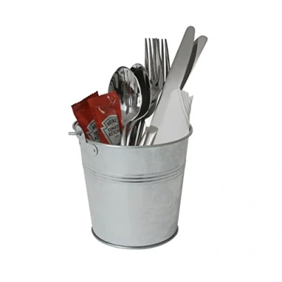 Image of Genware NEV GSB12 Serving Bucket, Galvanised Steel, 12 cm Ø