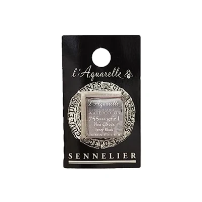 Image of Sennelier Watercolour Whole Pan S1 Ivory Black (755)
