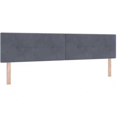 Image of vidaXL Headboard Button Tufted Dark Grey 200 cm Velvet