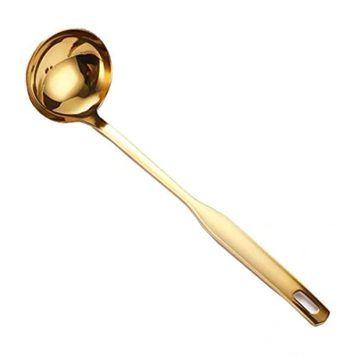Image of Anawakia Stainless Steel Soup Ladle, Spoon, Porridge Spoon Kitchen Serving Large (Golden)
