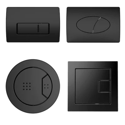 Image of Matt Black Dual Flush Plate Sleek Design Air Assisted System Universal Fit Durable Easy Installation Eco Friendly Water Saving (Square)