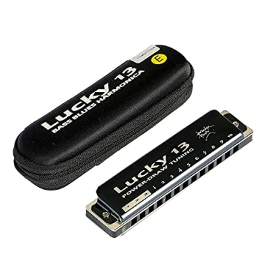 Image of East top Lucky 13 Bass Plus Blues Harmonica Holes Diatonic Harp Mouth Organ Professional Musical Instruments PowerDraw E key for Adults