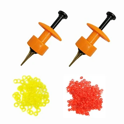 Image of 2X Pellet Bander Tool Micro Bait Bands Banding Match Coarse Fishing Terminal Tackle Set w/ 600 (Orange)
