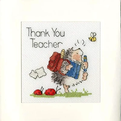 Image of Bothy Threads Cross Stitch Kit Greeing Card Schools Out