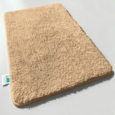 Image of casa pura Deep Pile Soft Bath Mat, High Fluffy Bathroom Rug (Beige, 50 x 80 cm) Non slip Machine Washable Floor Mat Rug, Large Shaggy Carpet Runner