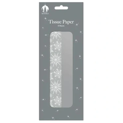 Image of Tallon Pack of 8 Christmas Tissue Paper Sheets Plain Silver and Snowflakes Perfect for Presents Gifts Christmas, 70x50cm