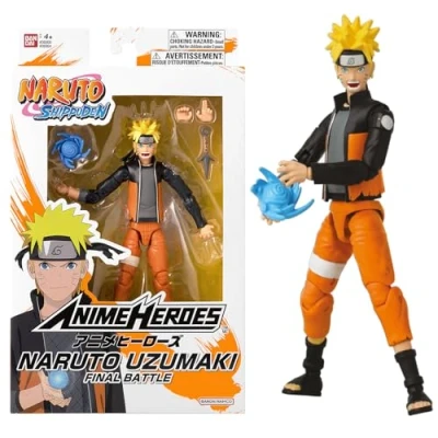 Image of BANDAI Anime Heroes Naruto Action Figure Uzumaki Final Battle 17cm With Extra Hands And Accessories Shippuden Figures For Boys Girls
