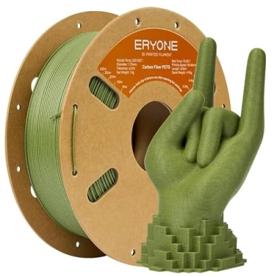 Image of ERYONE Carbon Fiber PETG Filament 1.75mm +/ 0.03mm, 3D Printing CF, 1kg(2.2LBS)/Spool, Grass Green