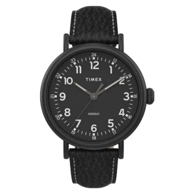 Image of Timex Mens Analogue Quartz Watch with Leather Strap TW2T91000