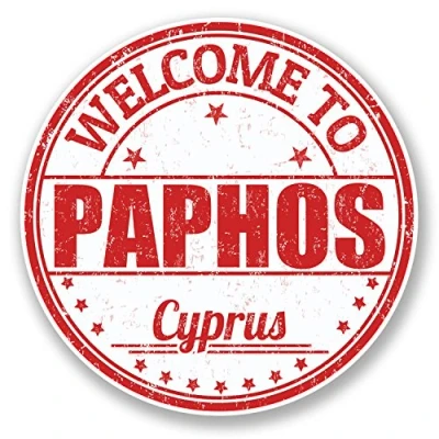 Image of 2 x 10cm Paphos Cyprus Vinyl Sticker Decal Travel Luggage Tag Laptop Car #6057 (10cm 10cm)