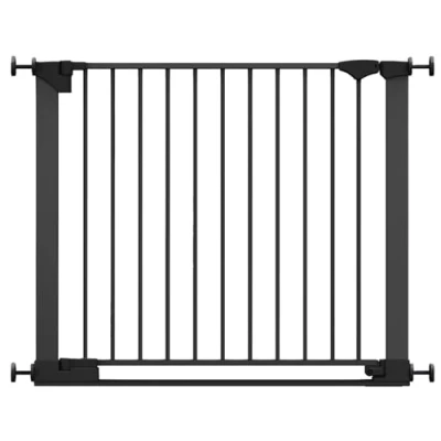 Image of Safetots SafeStep Gate, Black, 89cm 96cm, Extra Low Walkthough, 74cm Wide Doorway, One Piece Gate for Stairs, Hallways and Doors, Baby Toddler, Easy Installation