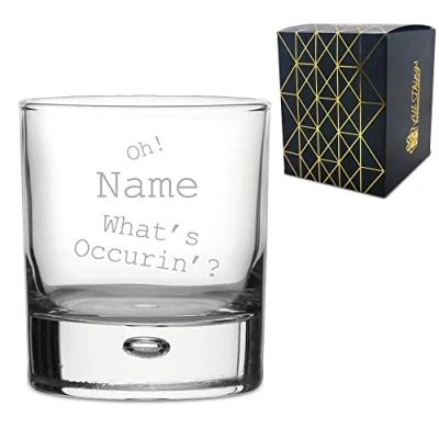 Image of Personalised Engraved Novelty Bubble Whisky Tumbler, Gift Boxed, Perfect for Birthdays and Christmas