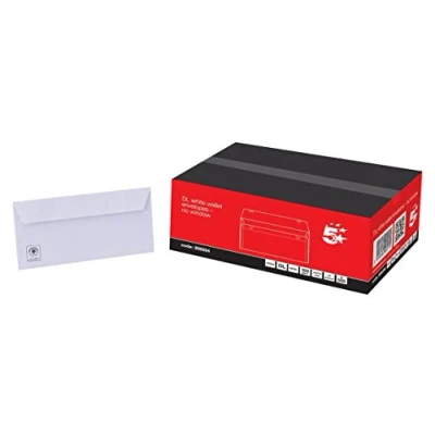 Image of 5 Star Envelopes Wallet Peel and Seal 100gsm White DL Ref [Pack of 500]