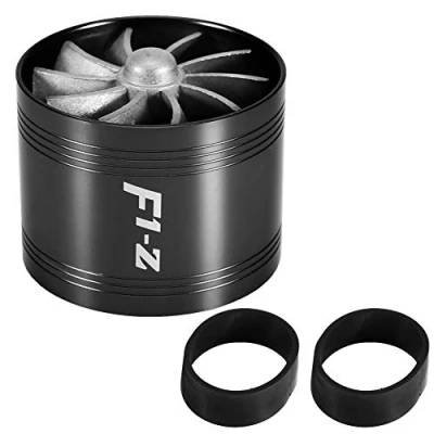 Image of KIMISS Car Air Intake Turbonator Single Fan Turbine Super Charger Gas Fuel Saver Turbo 64mm (Black)