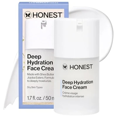 Image of Honest Beauty Deep Hydration Face Cream with Baobab Seed Oil &amp; Shea Butter Paraben Free, Dermatologist Tested, Cruelty Free 1.69 fl. oz. (Packaging May Vary)