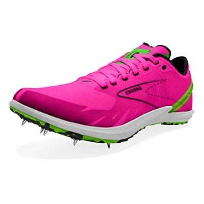 Image of BROOKS Men&#039;s Draft XC Sneaker, Pink Glo/Green/Black, 9.5 UK