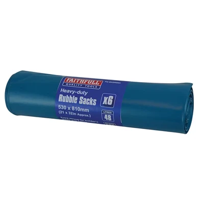 Image of Faithfull Blue Heavy Duty Rubble Sacks (6)