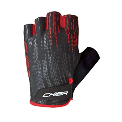 Image of Chiba Men&#039;s Road Plus Polyamide Gloves Black/Red, X Small