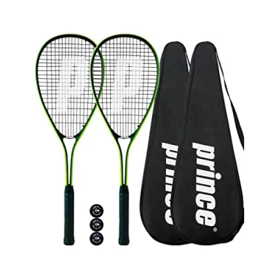 Image of 2 x Prince Power Beast Squash Rackets with 3 Balls