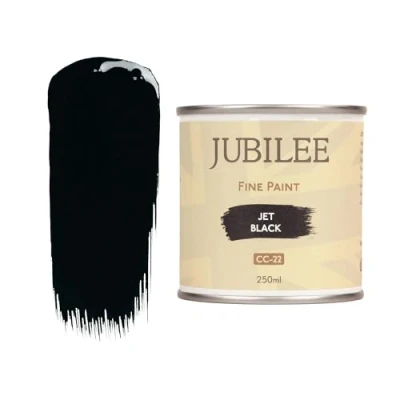 Image of Guild Lane Jubilee Fine Paint Jet Black Furniture, Metal, Fabric, Glass &amp; More Indoor Outdoors Water Based Acrylic 250ml
