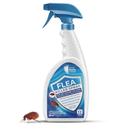 Image of Flea Spray For The Home 650ml Treatment Households &amp; Carpets Eradicates Infestations Completely Kills Fleas, Larvae Eggs on Contact