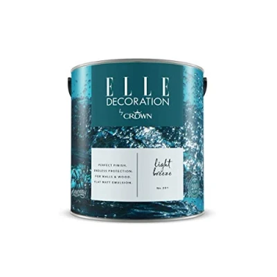Image of ELLE Decoration by CROWN 2.5L Flat MATT Emulsion Paint Light Breeze No 201