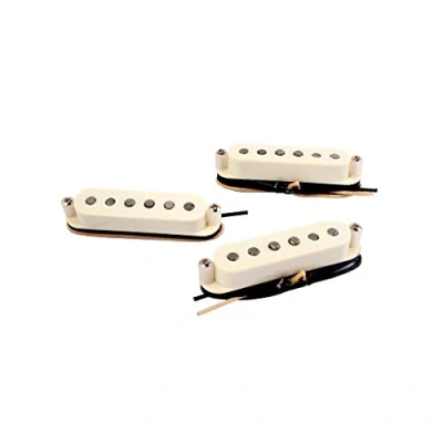 Image of Alnicov Single Coil Pickups SSS Alnico 5 Neck/Middle/Bridge for ST Electric Guitar 3PCS/Set Cream White