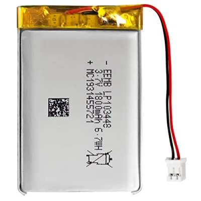 Image of EEMB Lithium Polymer Battery 3.7V 1800mAh 103448 Lipo Rechargeable Pack with wire JST connector confirm device &amp; polarity before purchase