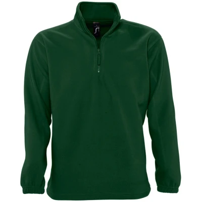 Image of SOLS Ness Unisex Zip Neck Anti Pill Fleece Top (Forest Green) Size Medium