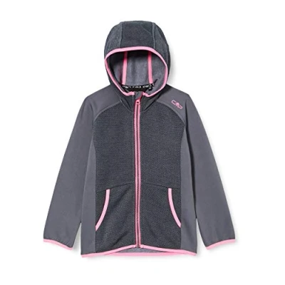 Image of CMP Knit Tech Children&#039;s Jacket with Fixed Hood, Graffite Black, 104